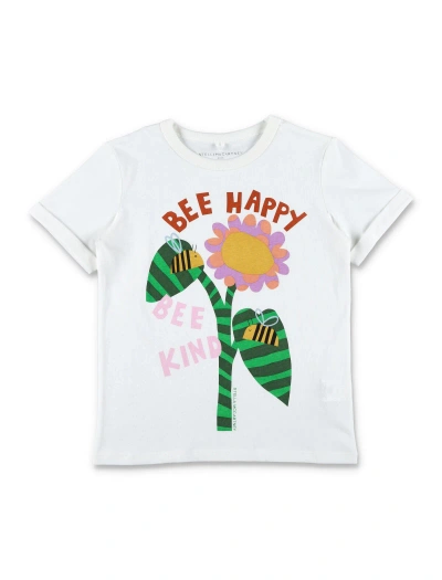 Stella Mccartney Kids' Bee Happy T-shirt In White