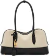 Stella Mccartney Beige & Black Ryder Canvas Shoulder Bag In Neutral