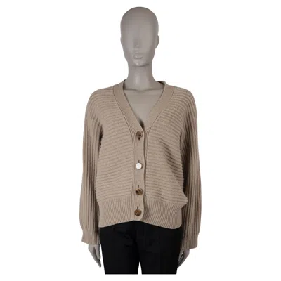 Pre-owned Stella Mccartney Beige Cashmere 2021 Chunky Rib-knit Sweater 42 M In Brown