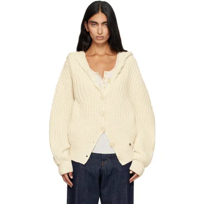 Stella Mccartney Beige Chunky Ribbed Hooded Cardigan