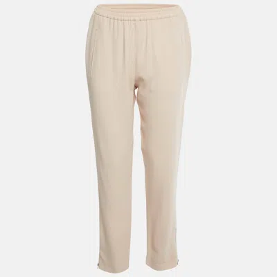 Pre-owned Stella Mccartney Beige Crepe Formal Trousers M In Sand