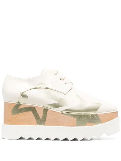 Stella Mccartney Beige Elyse Platform Sneakers In White