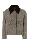 Stella Mccartney Bomber Oversize In Tweed Ricamato Donna In Beige