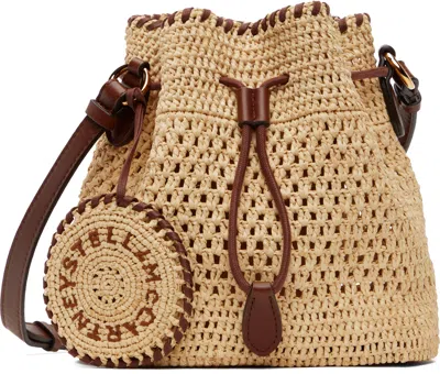 Stella Mccartney Beige Falabella Raffia Crochet Bucket Bag