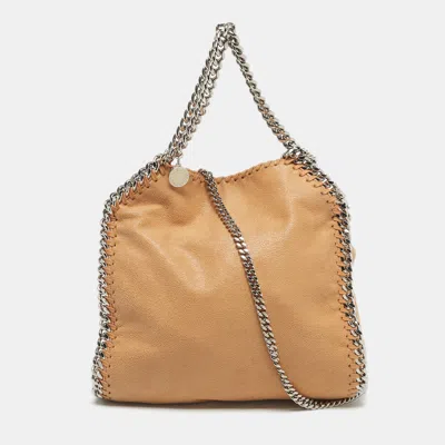 Pre-owned Stella Mccartney Beige Faux Leather Mini Falabella Tote In Sand