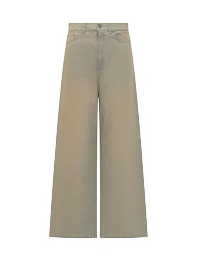 Stella Mccartney Beige Flared High Rise Jeans In Brown