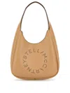 Stella Mccartney Logo Perforated Small Hobo Bag In Neutrals