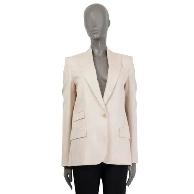 Pre-owned Stella Mccartney Beige Linen Blend Bell Oversized Blazer Jacket 36 Xxs In Brown
