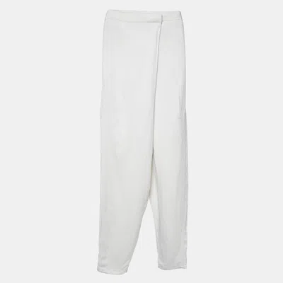 Pre-owned Stella Mccartney Beige Linen Blend Front Wrap Pants S