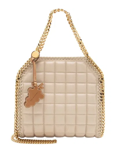 Pre-owned Stella Mccartney Beige Quilted Faux Leather Falabella Mini Tote (authentic Pre-loved)