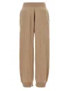 Stella Mccartney Cashmere And Wool Blend Knitted Pants In Beige