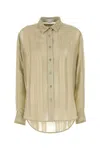 Stella Mccartney Silk Shirt With Collared Neck And Curved Hem