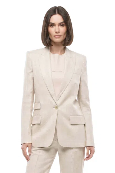 Stella Mccartney Beige Solid Peaked Lapel Blazer In Neutral