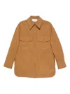 Stella Mccartney Faux Suede Leather Overshirt In Brown
