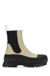 Shop Stella Mccartney Beige Two-tone Ankle Boots