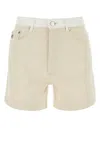 Stella Mccartney Stella Mc Cartney Two Tone Denim Shorts In Beige