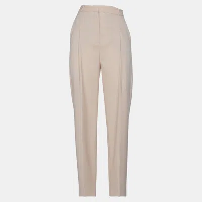 Pre-owned Stella Mccartney Beige Wool Wide-leg Pants S (it 40)