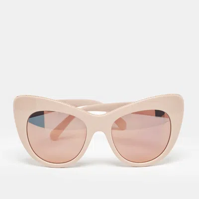 Pre-owned Stella Mccartney Beige/black Chain Cate Eye Sunglasses
