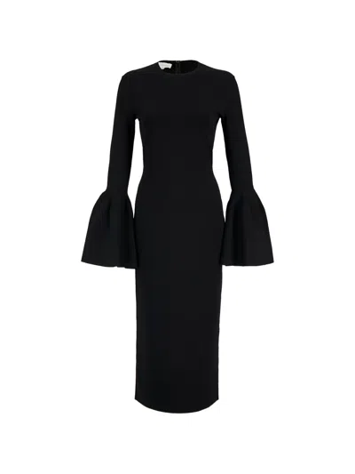 Stella Mccartney Stella Mc Cartney Bell Sleeve Midi Dress In Black