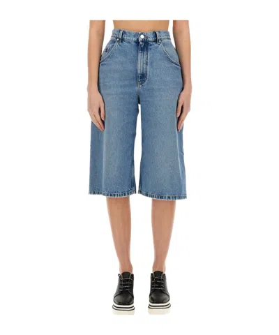 Stella Mccartney Belt-loop Denim Shorts In Blue