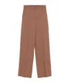 Stella Mccartney Wool Straight-leg Trousers In Brown