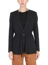 Stella Mccartney Single-breasted Belted Blazer In Black