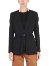 Stella Mccartney Single-breasted Belted Blazer In Black