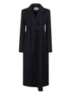Stella Mccartney Double Face Wrap Belted Coat In Blue