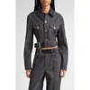 Stella Mccartney Belted Crop Raw Denim Jacket