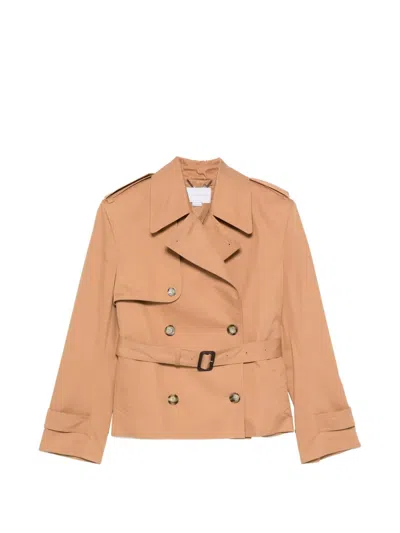 Stella Mccartney Belted Double-breasted Jacket In Neutral