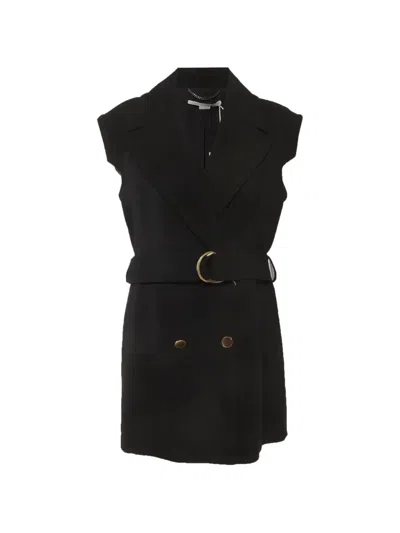 Pre-owned Stella Mccartney Belted Double-breasted Vest In Black