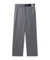 Stella Mccartney Grey Belted Flannel Straight-leg Pants