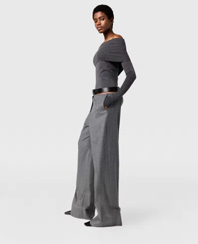 Stella Mccartney Belted Flannel Straight-leg Pants