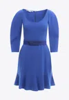 Stella Mccartney Blouson-sleeve Belted Mini Dress In Blue