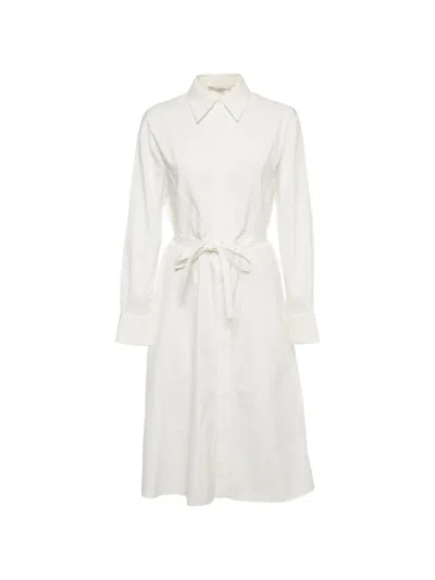 Pre-owned Stella Mccartney Belted Midi Dress In White