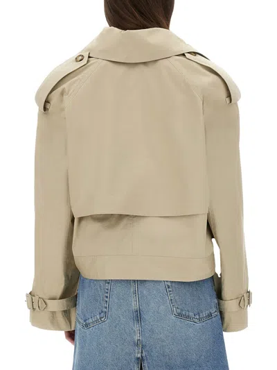 Stella Mccartney Belted Short Trench Coat In Beige