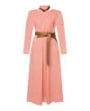 Stella Mccartney Belted Leather-trim Dress In Pink