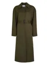 Stella Mccartney Belted Single-breasted Coat In Green
