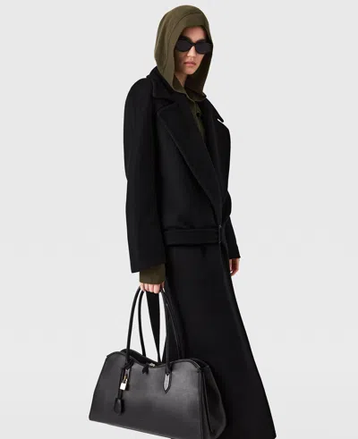 Stella Mccartney Belted Tonal Buckle Trench Coat In Black