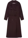 Stella Mccartney Wool Long Coat In Brown