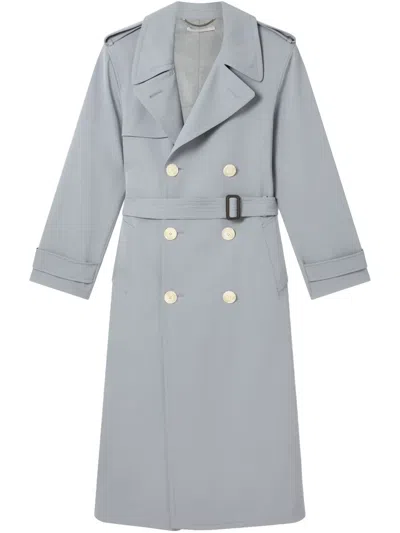 Stella Mccartney Belted Trench Coat In Gray
