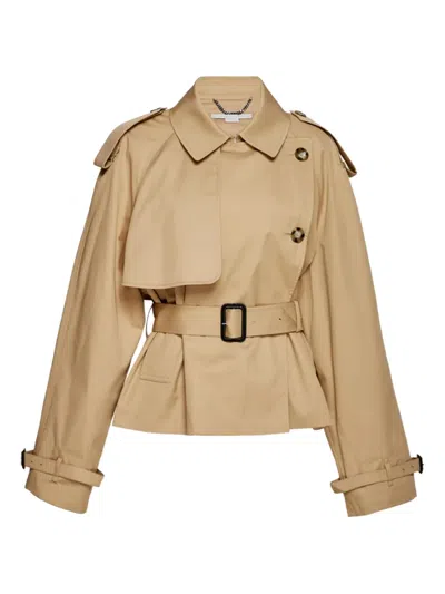 Stella Mccartney Belted Trench Coat In Brown