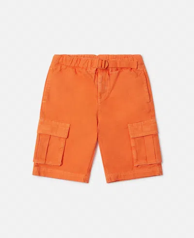 Stella Mccartney Belted Waist Cargo Shorts In Orange