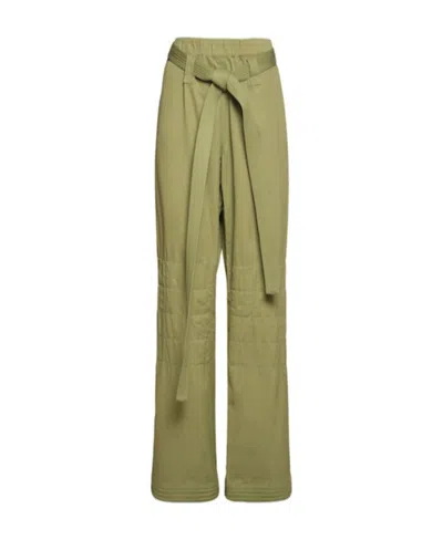 Stella Mccartney Belted Wide-leg Pants In Green
