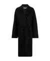 Stella Mccartney Double-breasted Belted Mid-length Coat In Black