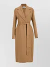 Stella Mccartney Belted Wrap Coat With Notched Lapel In Brown