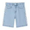 Stella Mccartney Organic Denim Logo Shorts In Light Blue