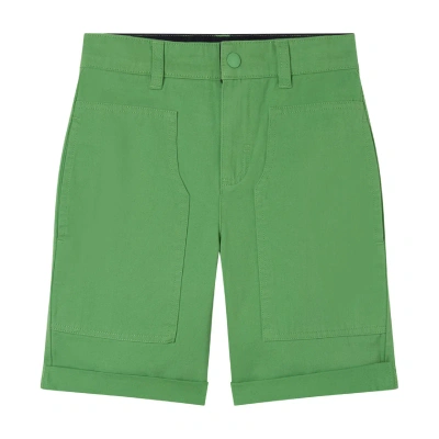 Stella Mccartney Kids' Bermuda Shorts With Patch In Green