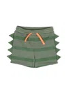 Stella Mccartney Green Dinosaur Drawstring Shorts In Green
