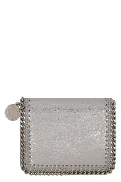 Stella Mccartney Bi-fold Wallet Falabella In Silver